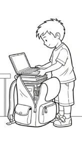 coloriage Ordinateur Portable de pour enfants