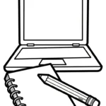 coloriage Ordinateur Portable à imprimer pour enfants