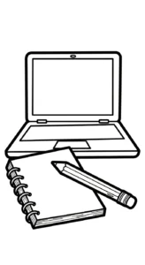 coloriage Ordinateur Portable à imprimer pour enfants