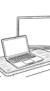 coloriage Ordinateur Portable gratuit en ligne