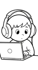coloriage Ordinateur Portable gratuit à imprimer