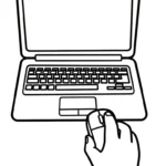 coloriage Ordinateur Portable et découpage à imprimer