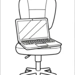coloriage Ordinateur Portable à imprimer pour enfant de 4 ans