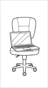 coloriage Ordinateur Portable à imprimer pour enfant de 4 ans