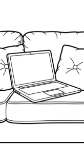 coloriage Ordinateur Portable gratuit a imprimer