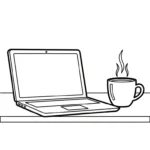 coloriage Ordinateur Portable à imprimer gratuit