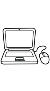 coloriage Ordinateur Portable et apprentissage