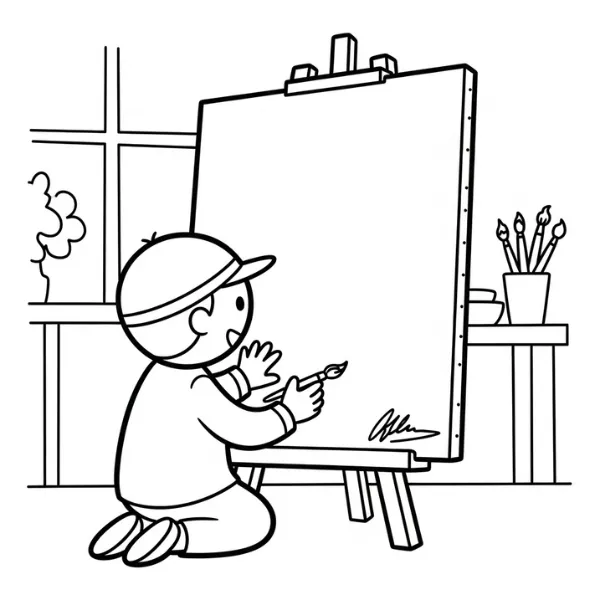 Tranh tô màu Peintre