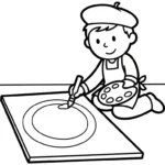 coloriage Peintre à imprimer pour enfant de 3 ans