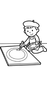 coloriage Peintre à imprimer pour enfant de 3 ans