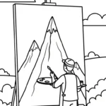 coloriage Peintre à imprimer pour enfant de 3 ans