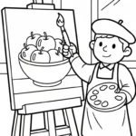 coloriage Peintre à imprimer gratuitement