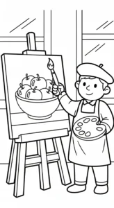 coloriage Peintre à imprimer gratuitement