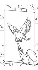 coloriage Peintre pour enfant de 6 ans