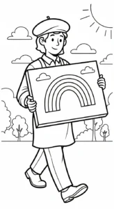 coloriage Peintre pour enfants à imprimer