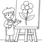 coloriage Peintre à imprimer pour enfant de 8 ans