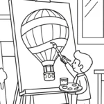coloriage Peintre pour enfants a imprimer