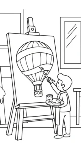 coloriage Peintre pour enfants a imprimer