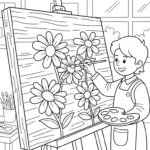 coloriage Peintre en ligne pour enfant