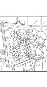 coloriage Peintre en ligne pour enfant