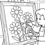coloriage Peintre a dessiner et imprimer