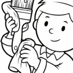 imprimer coloriage Peintre