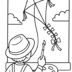 coloriage Peintre pour bebe a imprimer