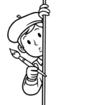 coloriage Peintre à imprimer pour enfant de 7 ans