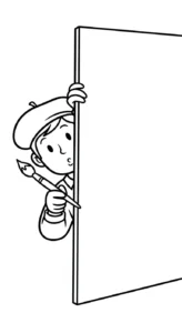 coloriage Peintre à imprimer pour enfant de 7 ans