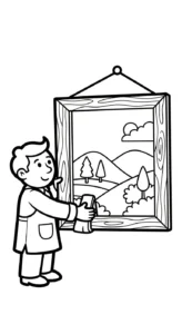 coloriage Peintre à imprimer pour enfant de 7 ans
