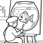 imprimer coloriage Peintre gratuit