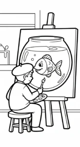 imprimer coloriage Peintre gratuit