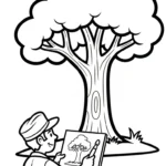 coloriage Peintre à imprimer pour enfant de 8 ans
