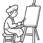 coloriage Peintre et dessin a imprimer