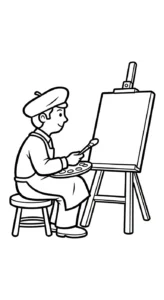 coloriage Peintre et dessin a imprimer