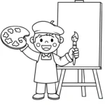 coloriage Peintre à imprimer gratuitement