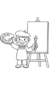 coloriage Peintre à imprimer gratuitement