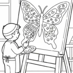 coloriage Peintre et decoupage