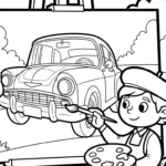 coloriage Peintre de pour enfants