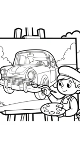 coloriage Peintre de pour enfants