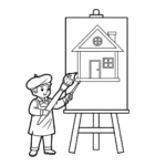 coloriage Peintre à imprimer pour enfants