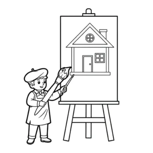 coloriage Peintre à imprimer pour enfants