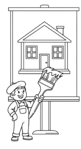 coloriage Peintre à imprimer pour enfant de 10 ans