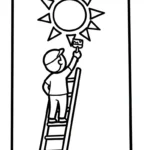coloriage Peintre et découpage à imprimer