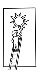 coloriage Peintre et découpage à imprimer