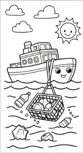 coloriage Protection de l’environnement à imprimer kawaii