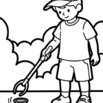 image de coloriage Protection de l’environnement pour enfant