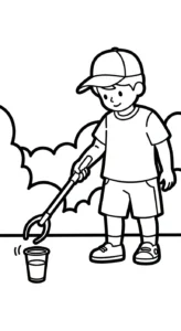 image de coloriage Protection de l’environnement pour enfant