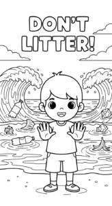 coloriage Protection de l’environnement educatif pour enfant