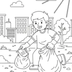 coloriage Protection de l’environnement et découpage à imprimer
